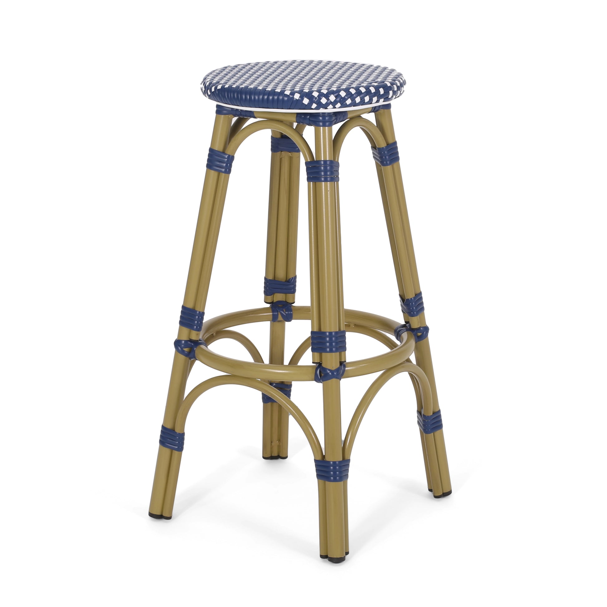 Barstool Navy Blue Wicker