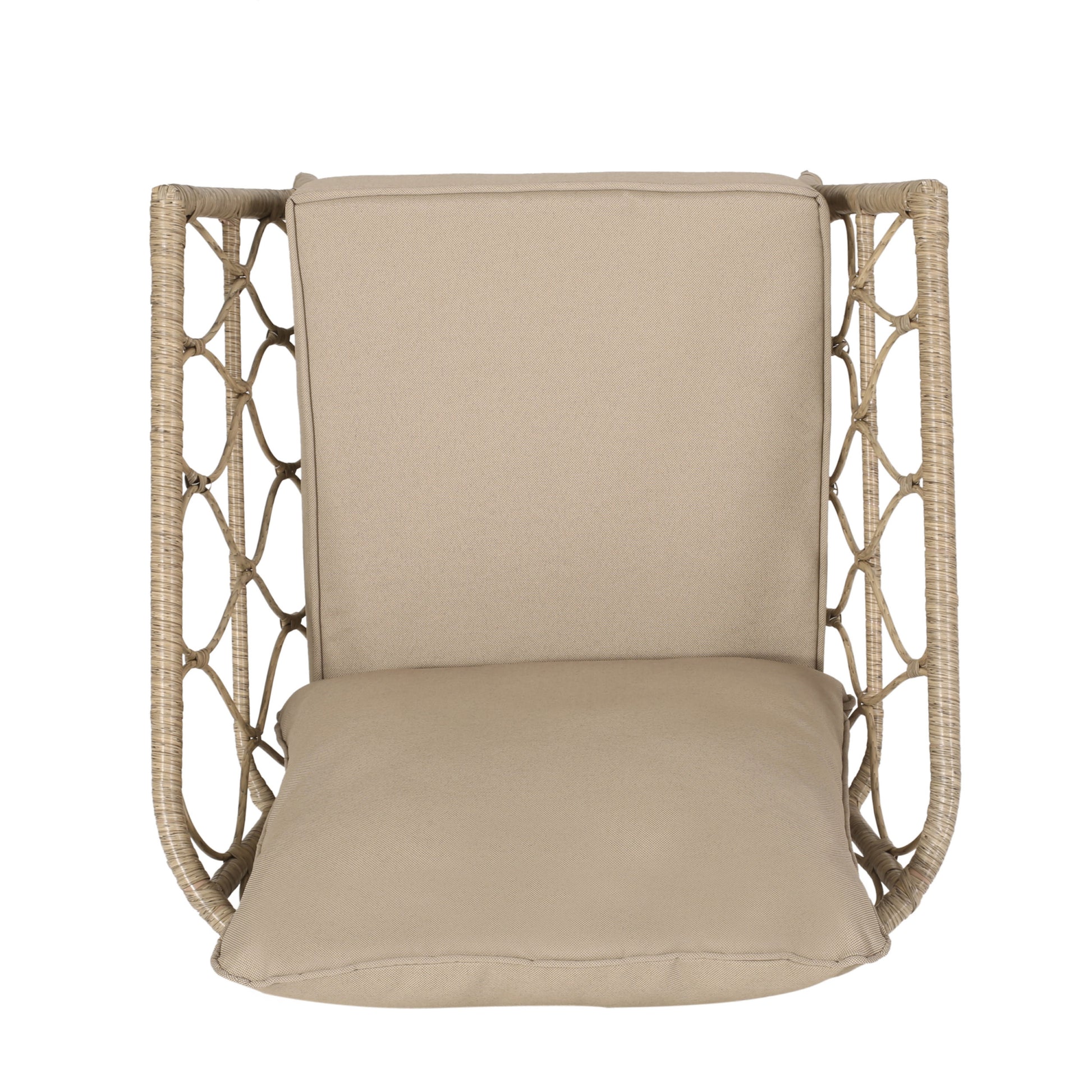 Bruce Club Chair Brown Pe Rattan Iron Waterproof Fabric