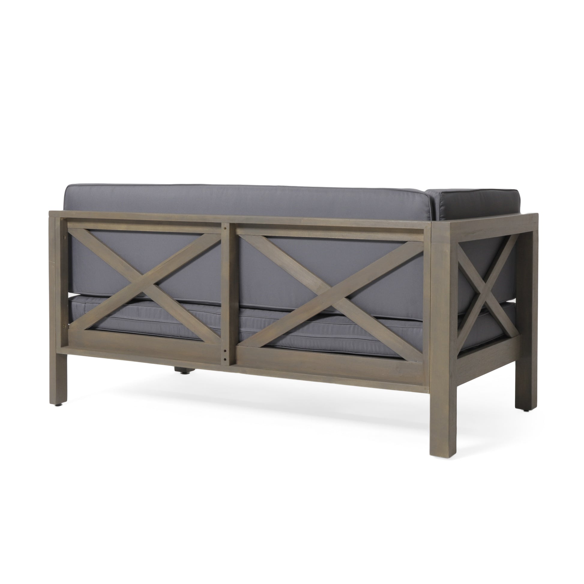 Brava X Back Corner Bench L With Coffee Table Dark Grey Acacia Wood