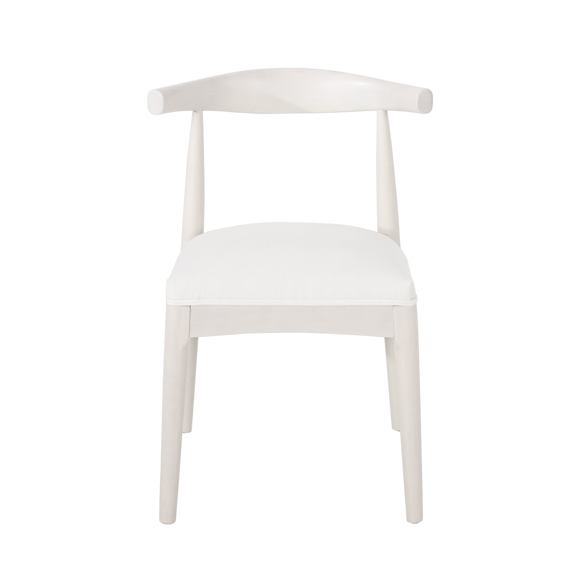 Dining Chair Set Of 2 White Fabric