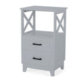 2 Drawer Cabinet Gray Mdf