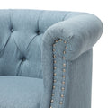 Chair Ottoman Light Blue Fabric