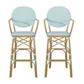 Barstool Teal Wicker