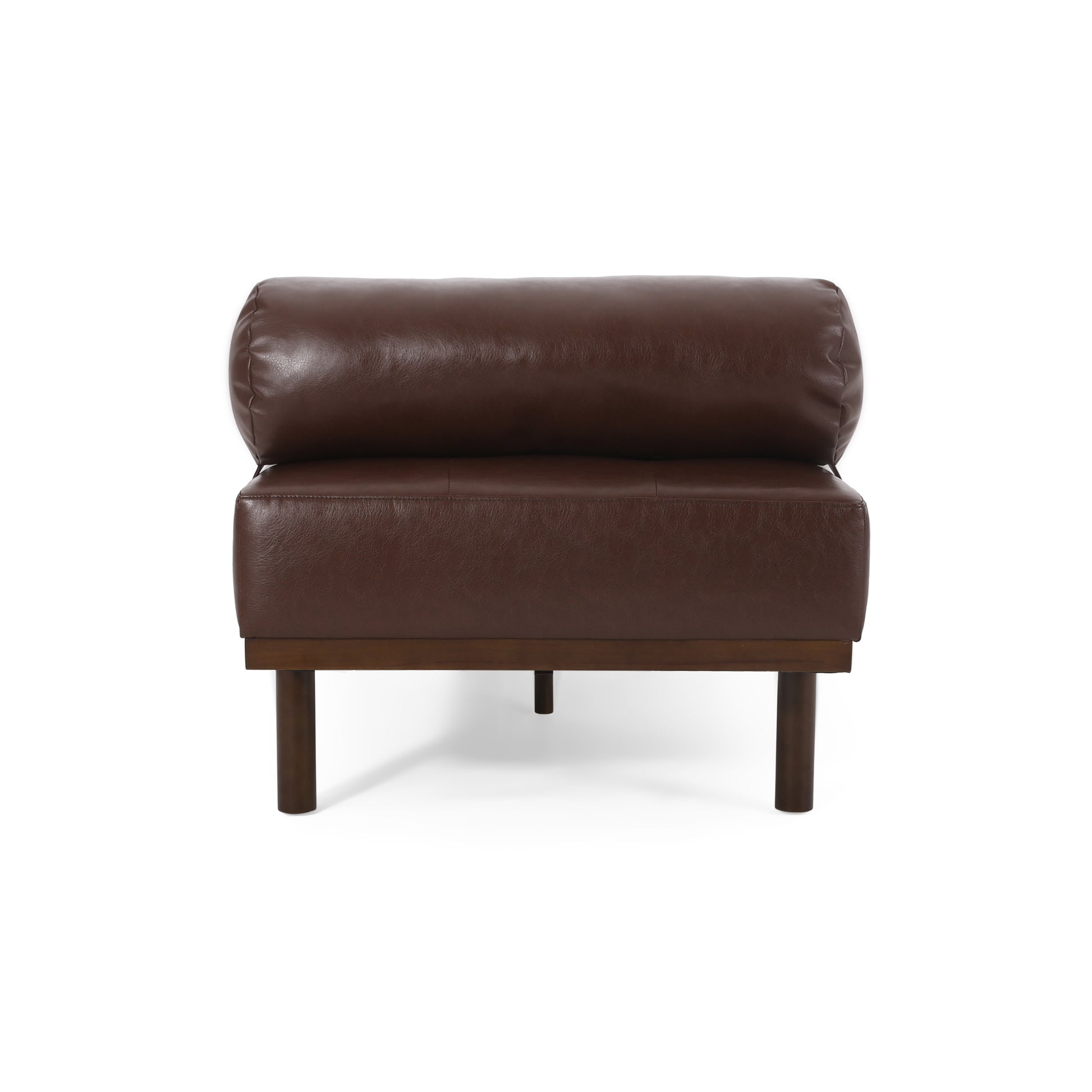 Chaise Lounge Dark Brown Pu