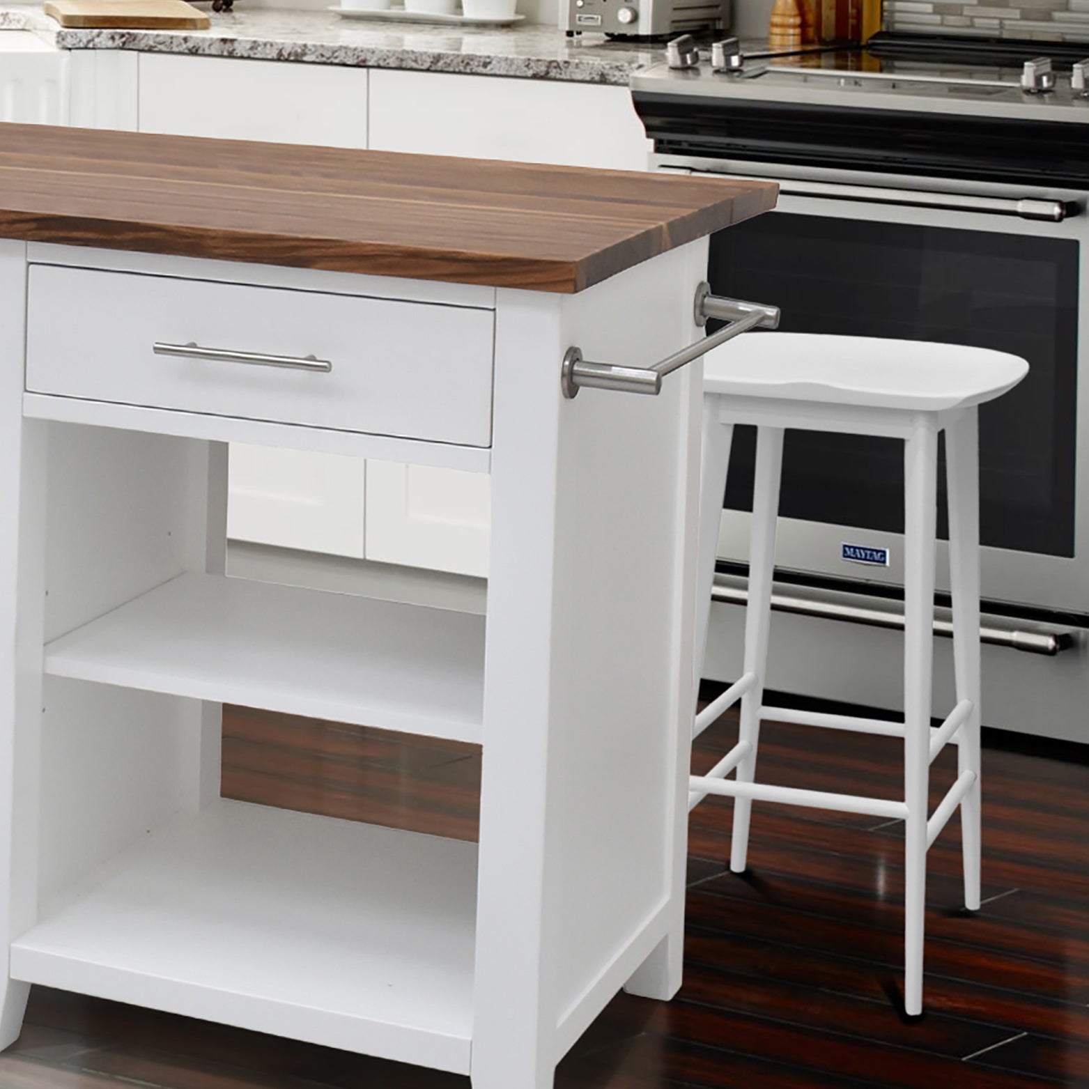 Hilton Counter Stool White White Wood