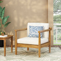 Bonsallo Club Chair Cream Brown Acacia Wood