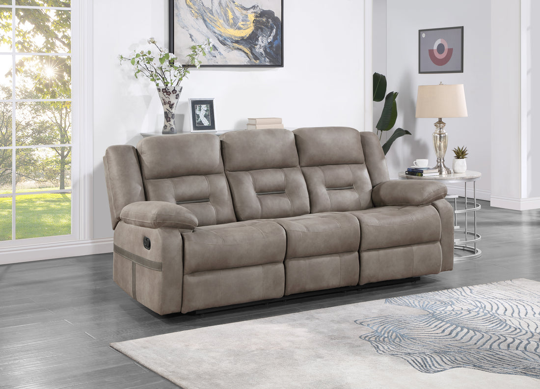 Abilene Manual Sofa Tan Tan Wood 3 Seat