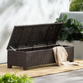 Santiago Pe Wicker Storage Bench Brown Multi Rattan