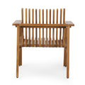 Outdoor Acacia Wood Slatted Club Chairs, Set Of 2, Teak Finish, Acacia Wood, 30