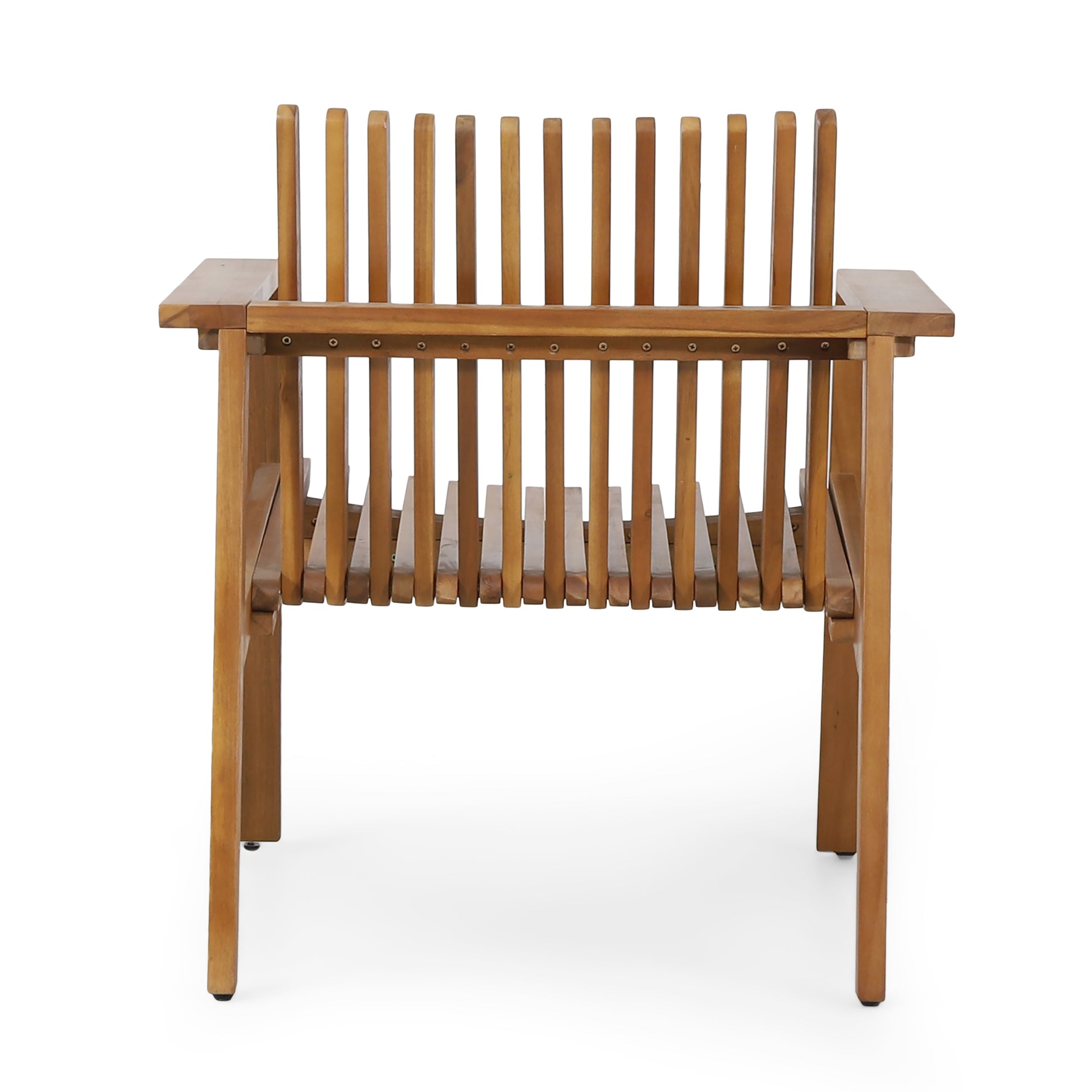 Outdoor Acacia Wood Slatted Club Chairs, Set Of 2, Teak Finish, Acacia Wood, 30"D X 28"W X 30.75"H Brown Acacia Wood