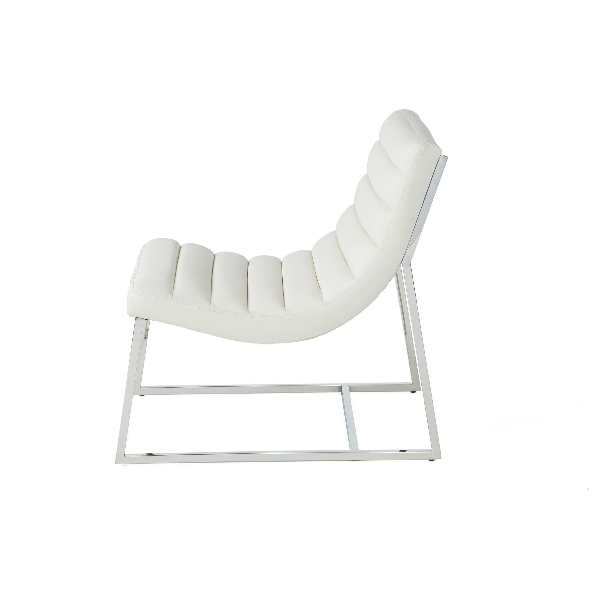 Wilmouth Roll Occassional Chair White Metal & Wood