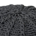 Knited Pouf Dark Grey Cotton