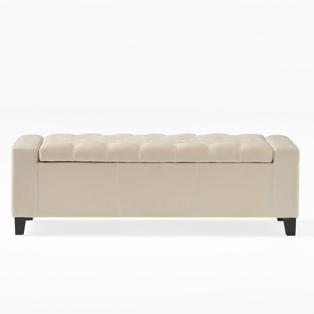 Guernsey Ottoman Ivory Velvet