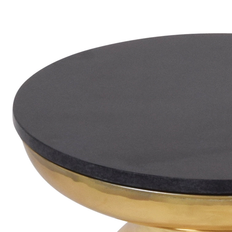 Jovana Round End Table Black Black Iron