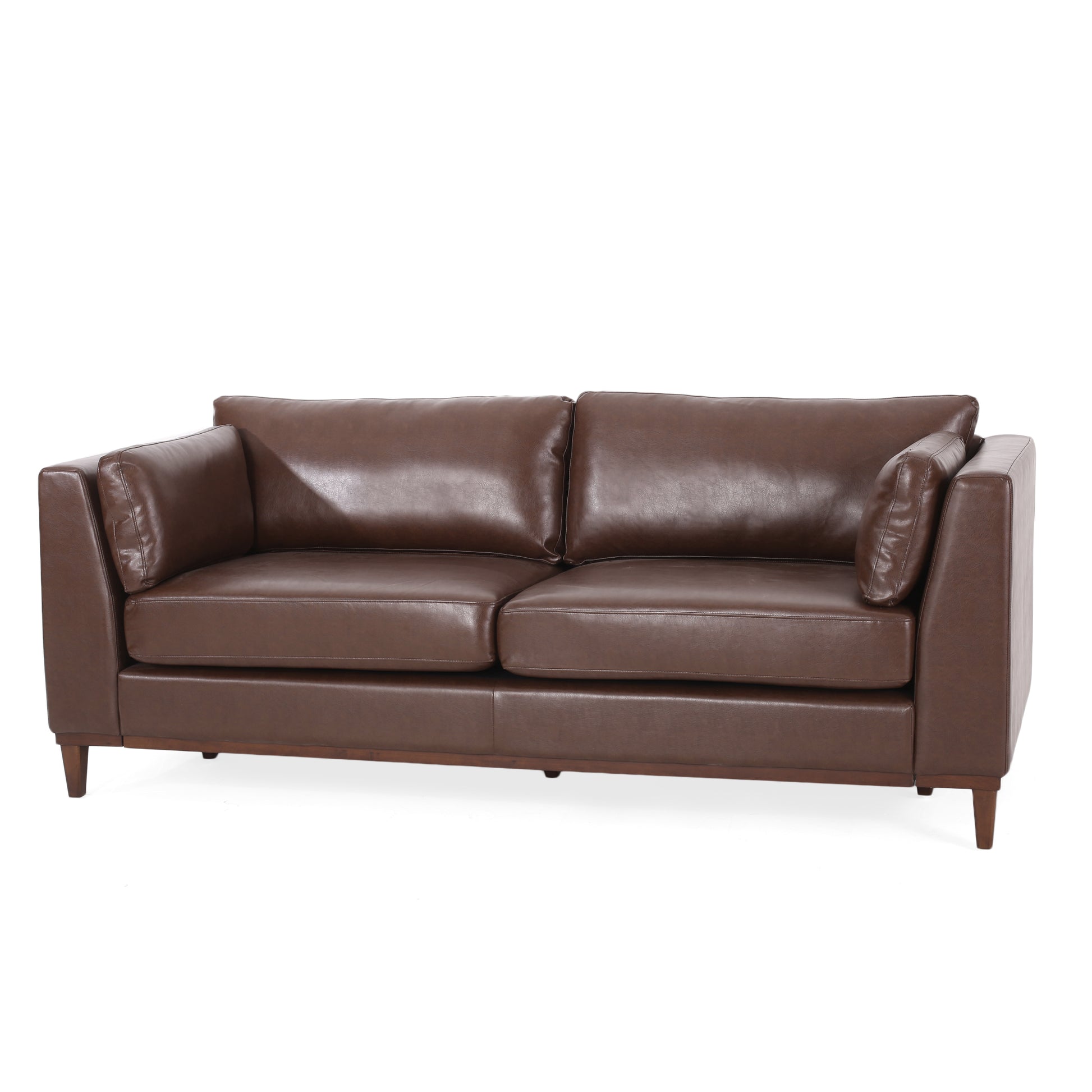 3 Seater Sofa Dark Brown Pu