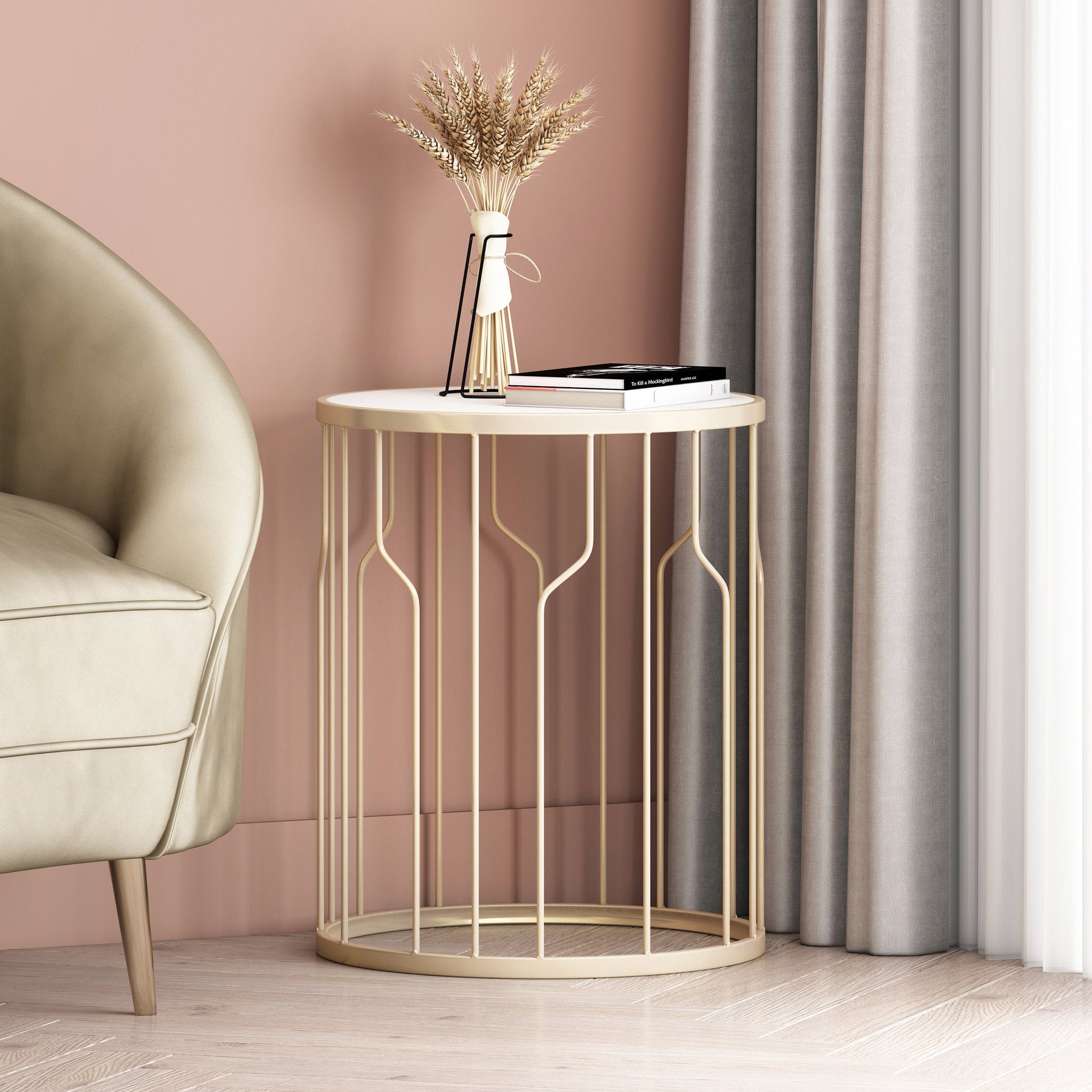 End Table Champagne Iron