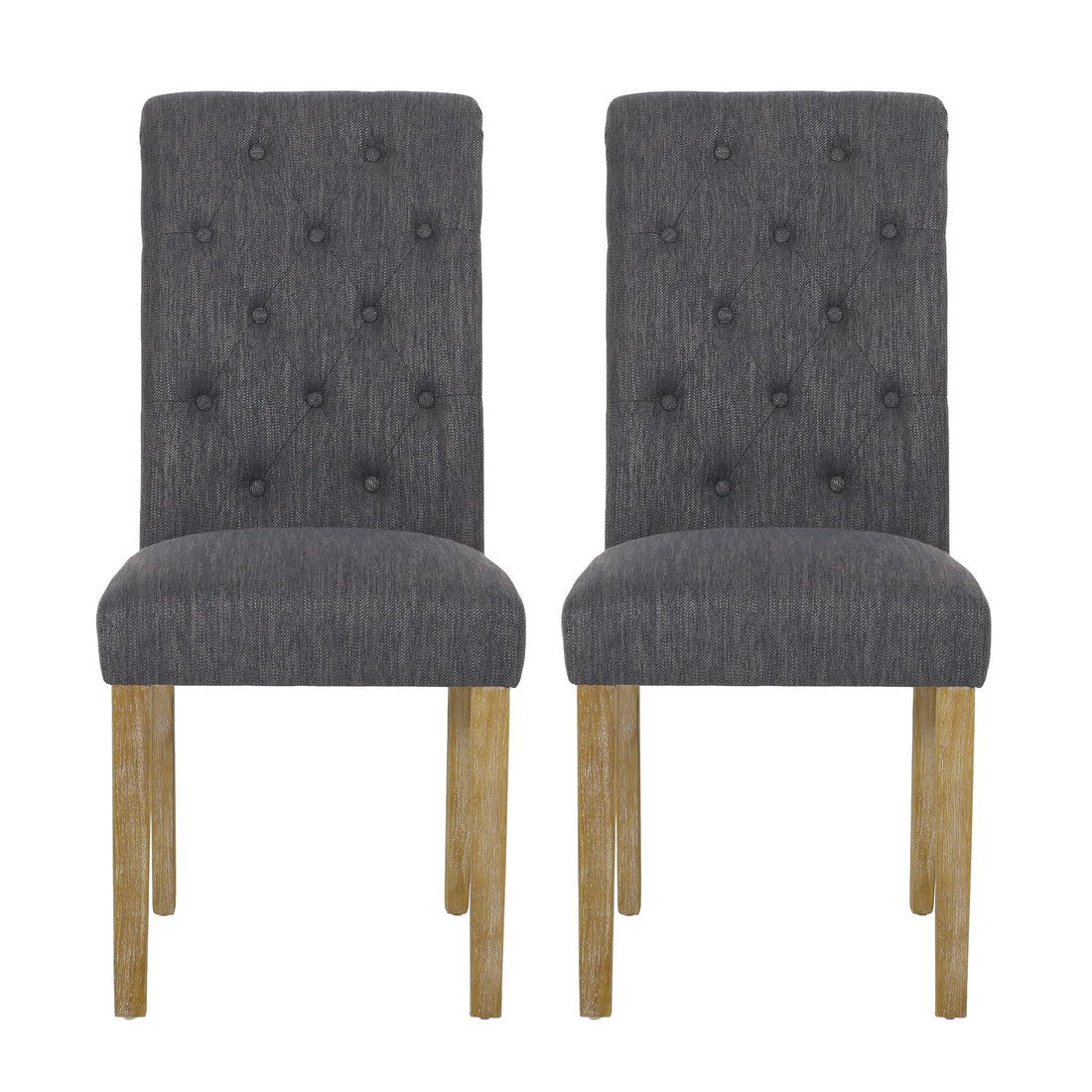 Dining Chair Mp2 Set Of 2 Charcoal Fabric