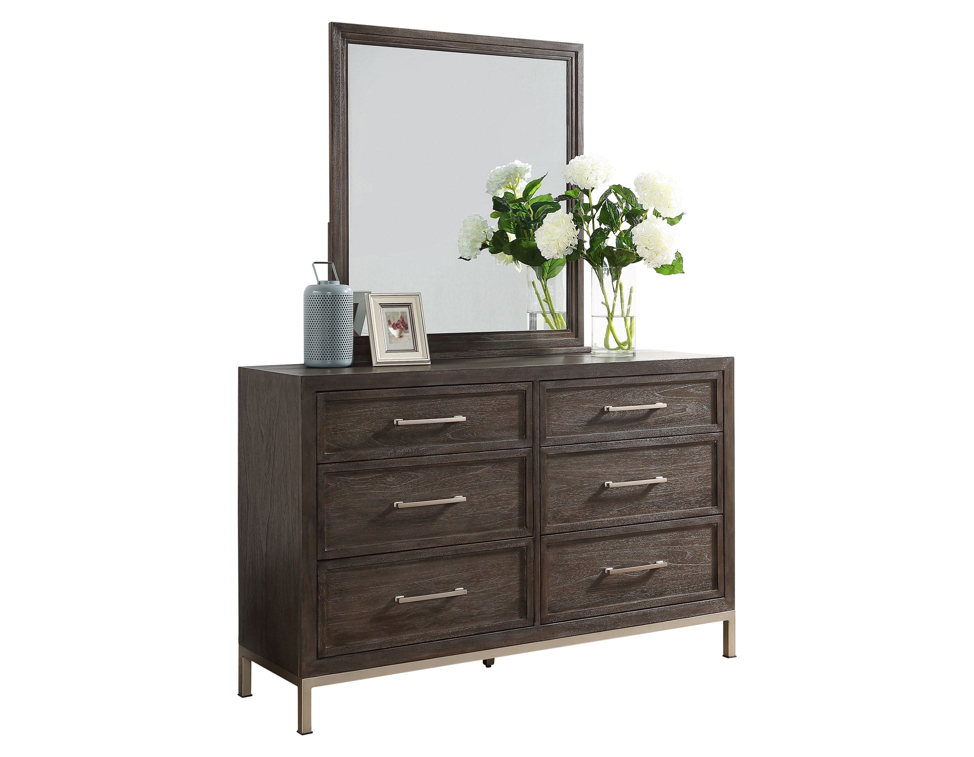 Broomfield Dresser And Mirror Dark Brown Dark Brown Wood