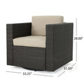 Puerta Mp1 Swivel Chair Dark Brown Brown Beige Fabric