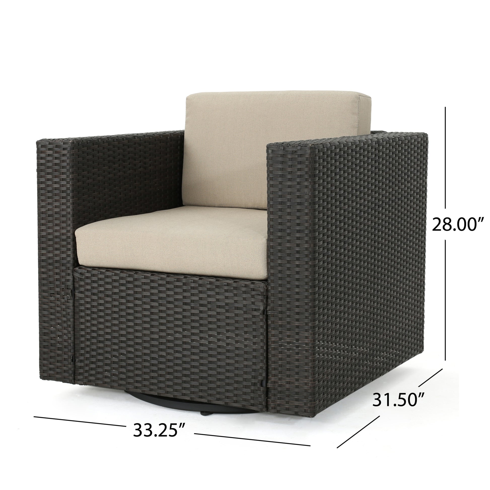 Puerta Mp1 Swivel Chair Dark Brown Brown Beige Fabric