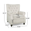 Recliner Chair Beige Fabric