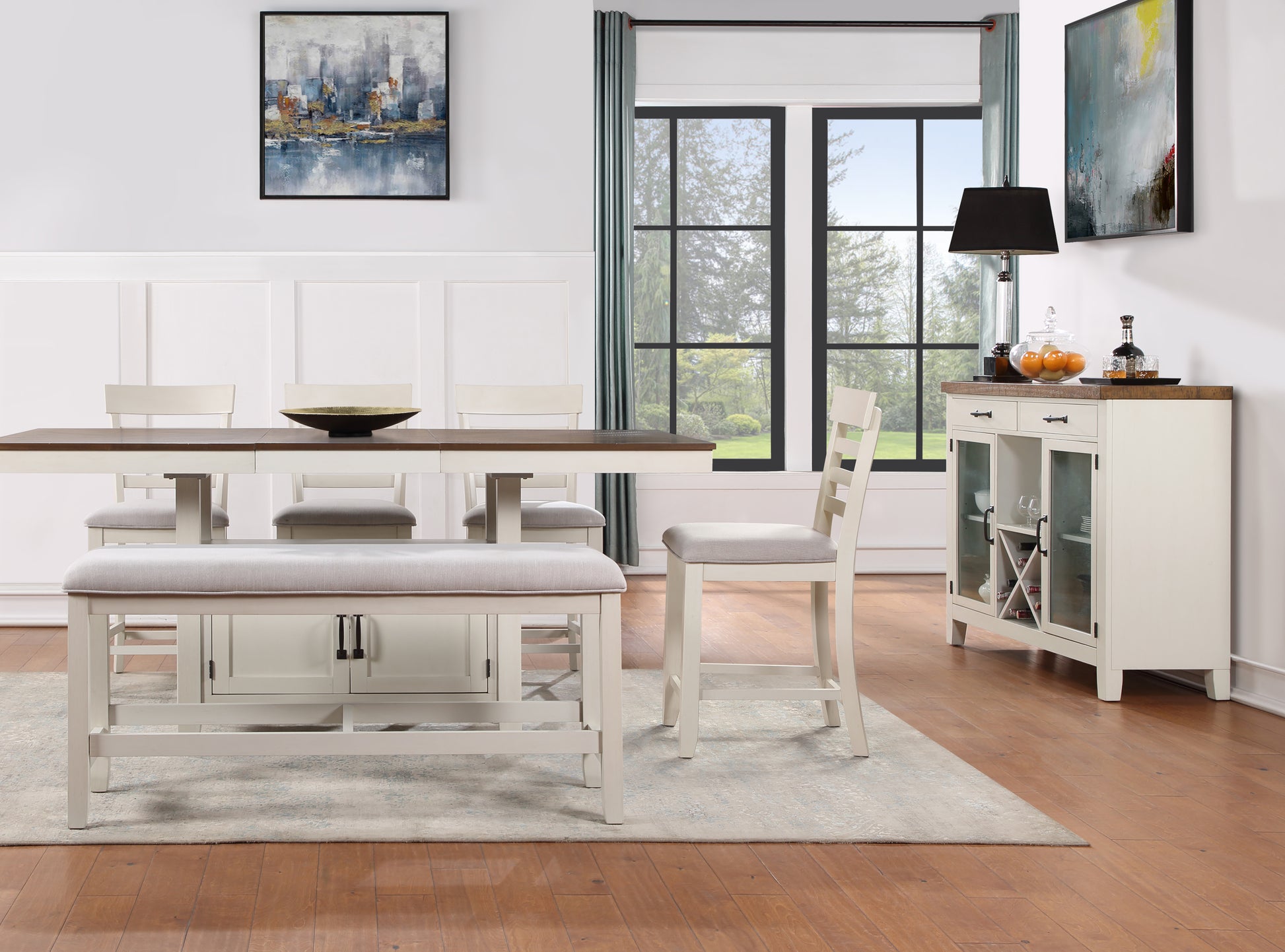 Hyland Server Brown White Wood