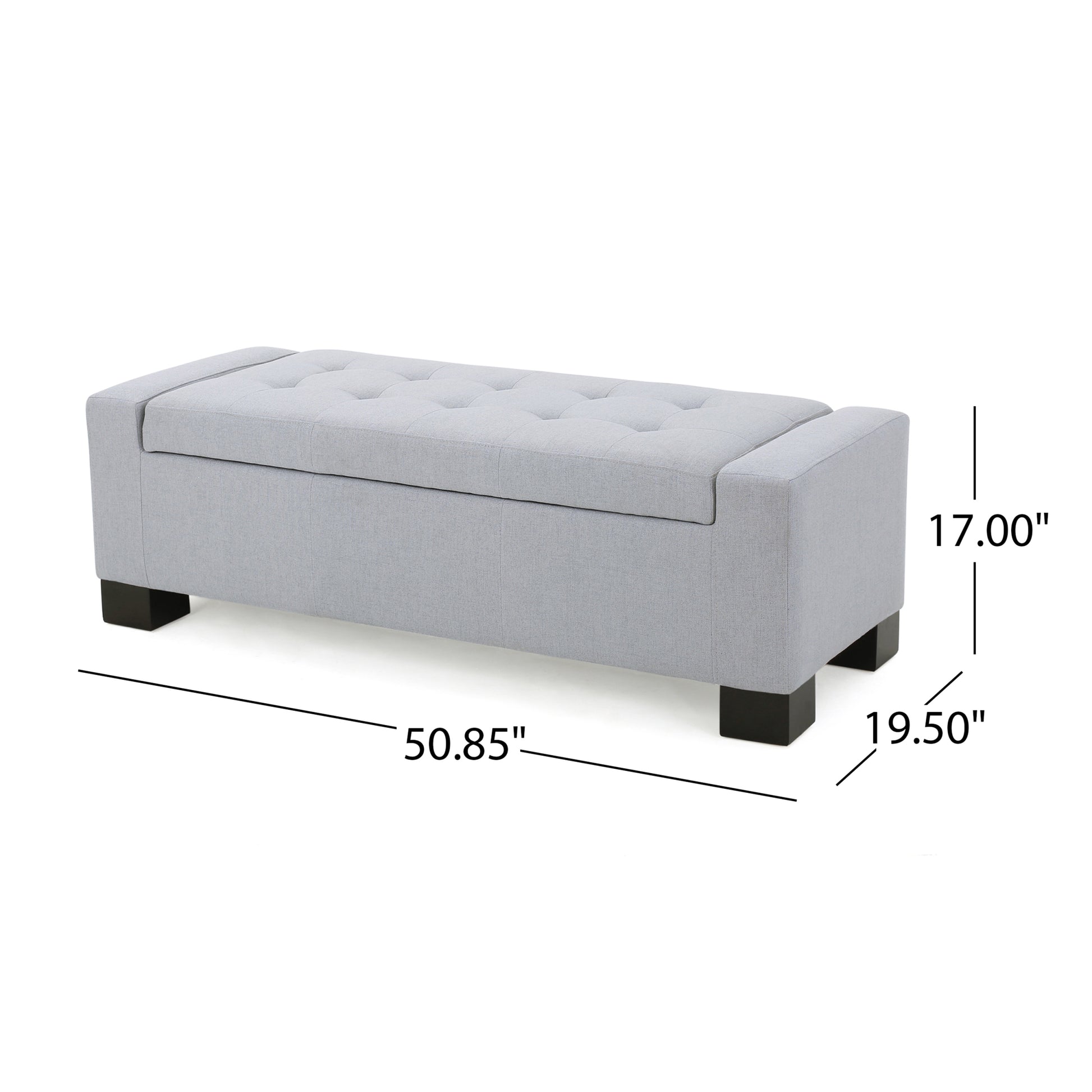 Guernsey Ottoman Light Grey Fabric