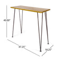 Denali Industrial Wood And Metal Bar Table Brown Acacia Wood