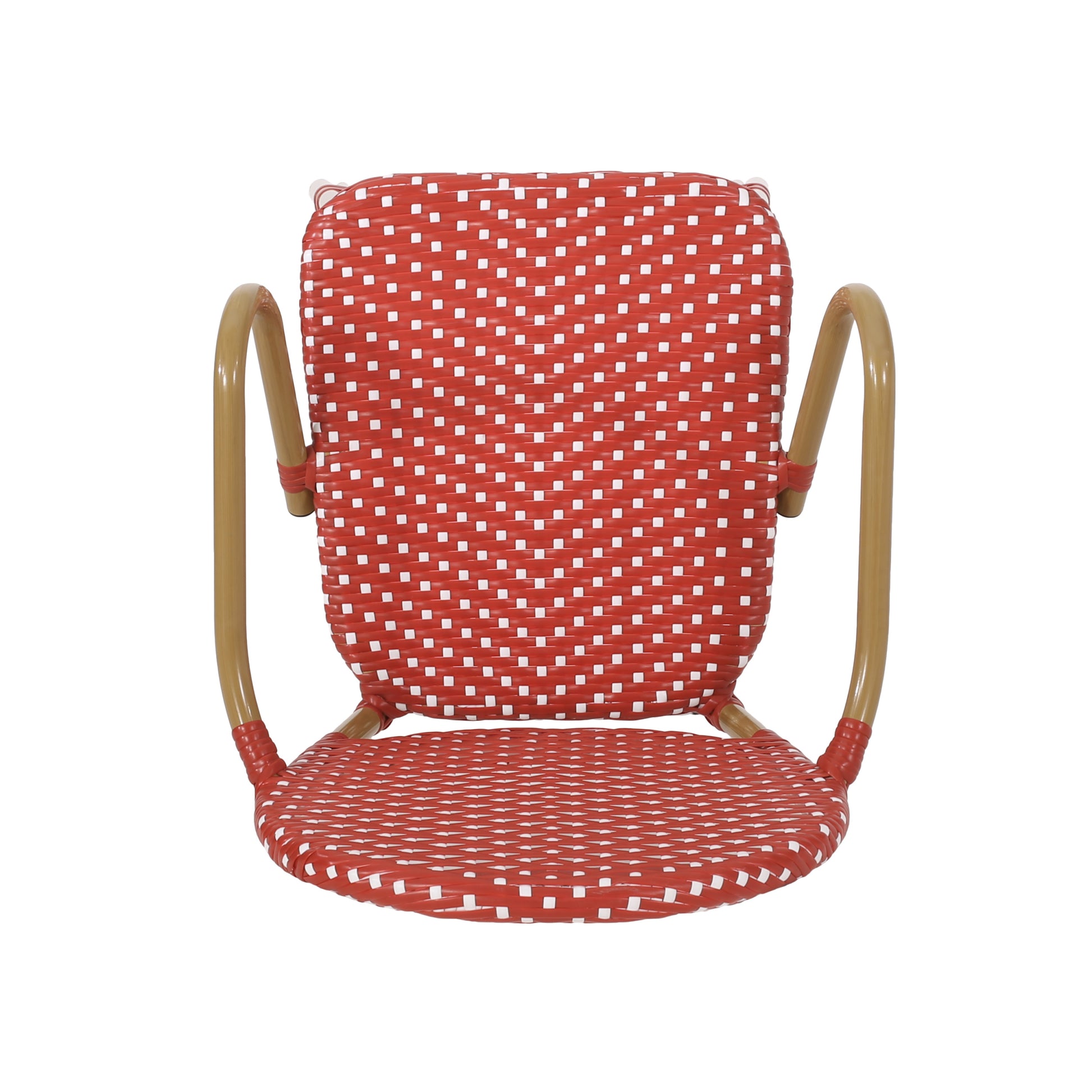 Barstool Red Plaid Wicker