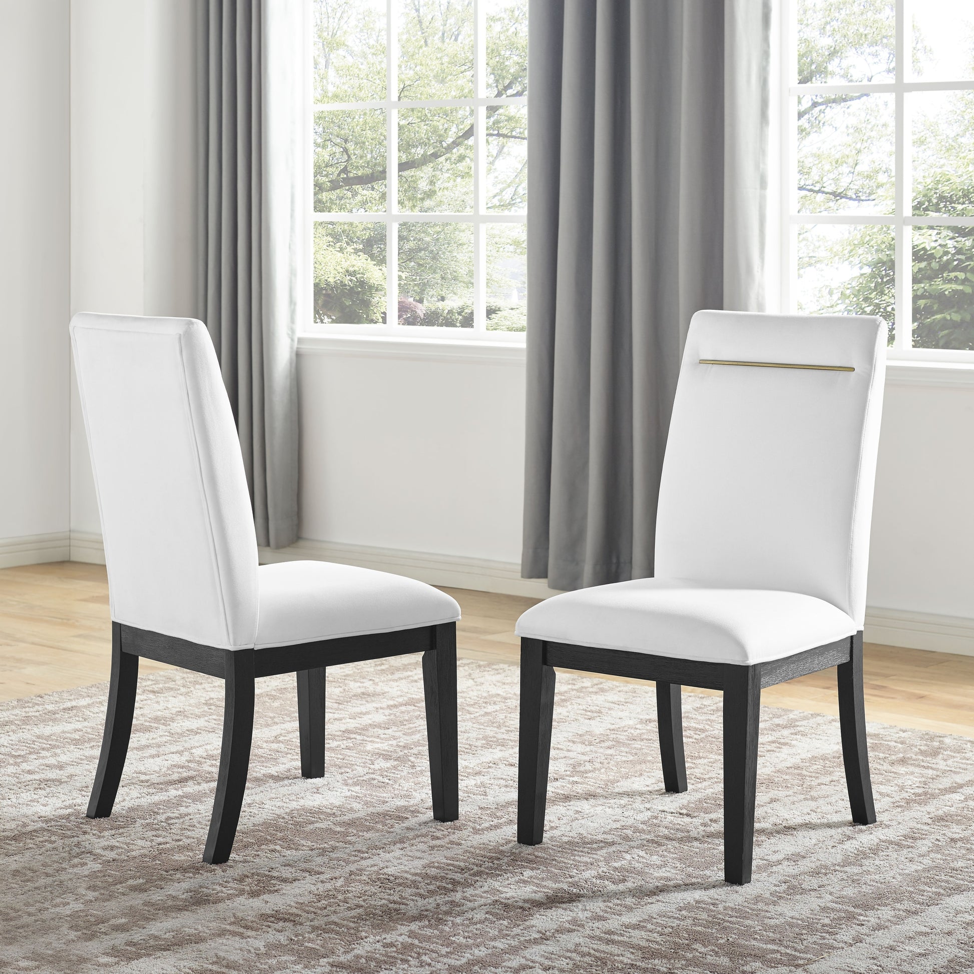 Yves 9 Piece Dining Set White White Wood