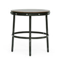 Rivet Side Table Brown Antique Bronze Metal & Wood