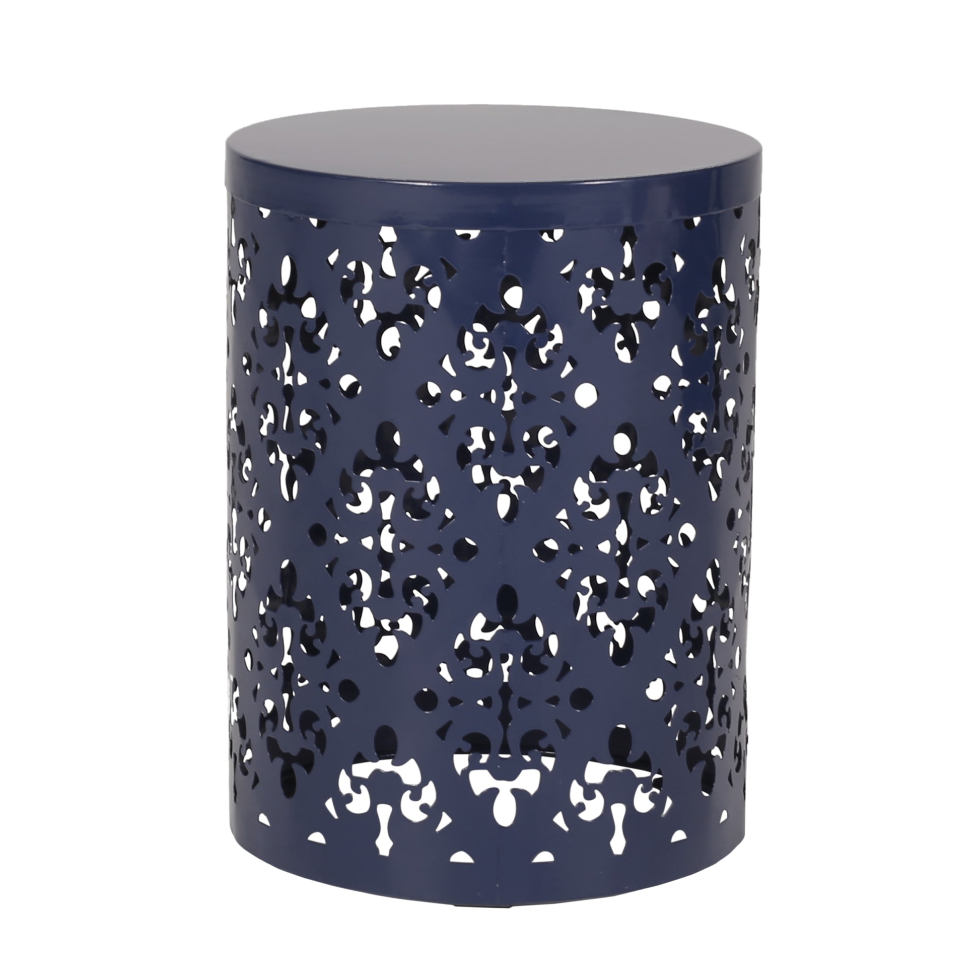 Metal S 2 End Table Navy Blue Iron