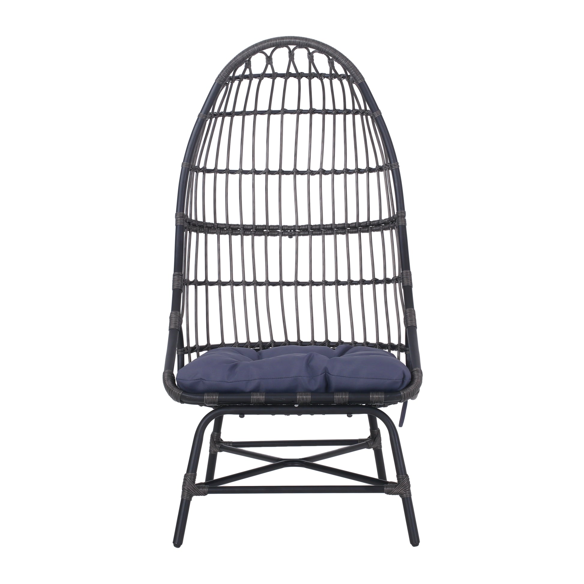 Elon Cocoon Chair Gray Pe Rattan Iron Waterproof Fabric