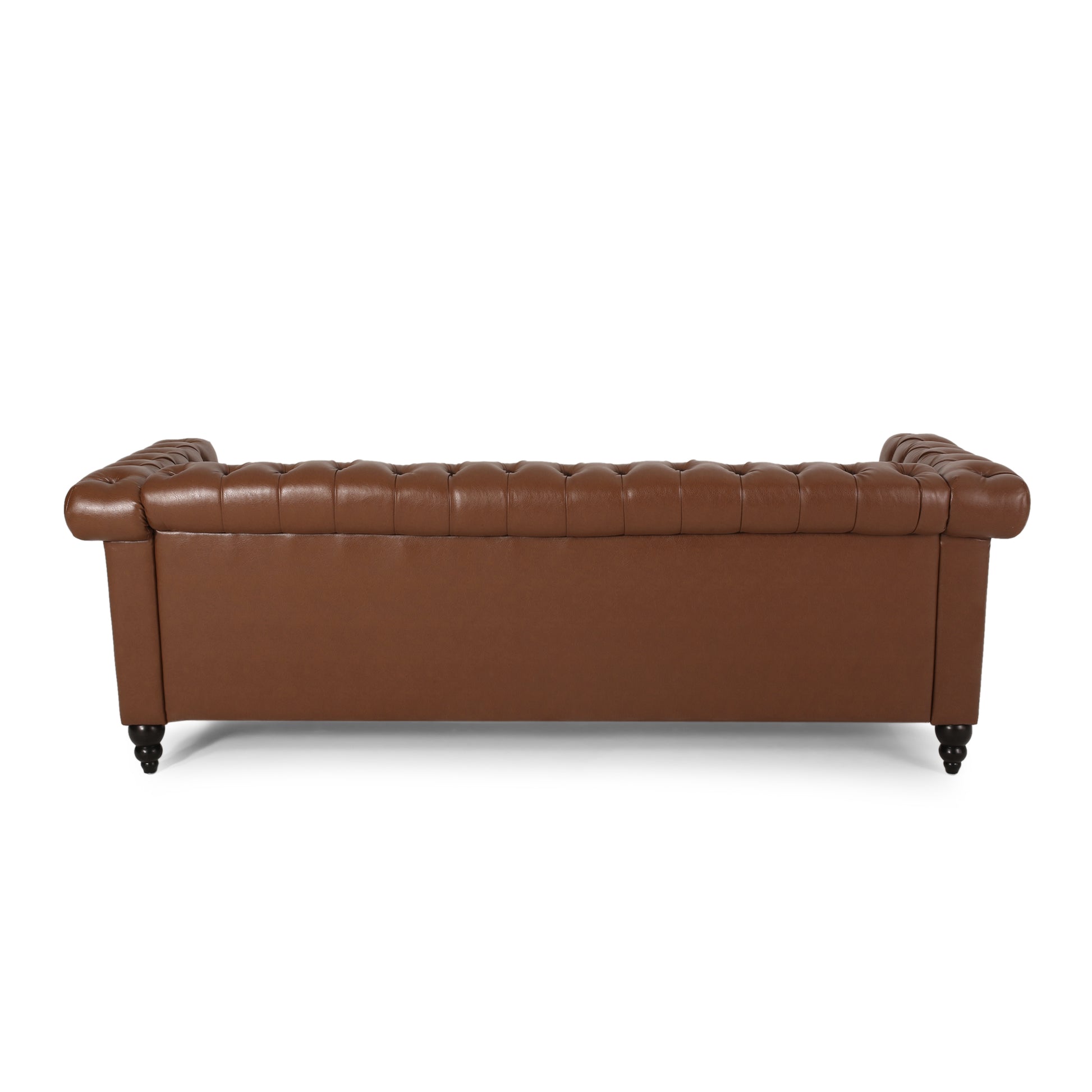 Sofa 3 Seater Light Brown Pu 3 Seat