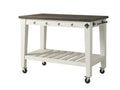 Cayla Kitchen Cart Two Tone White Wood