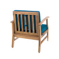 Perla Club Chairs Set Of 2, Blue Blue Acacia Wood