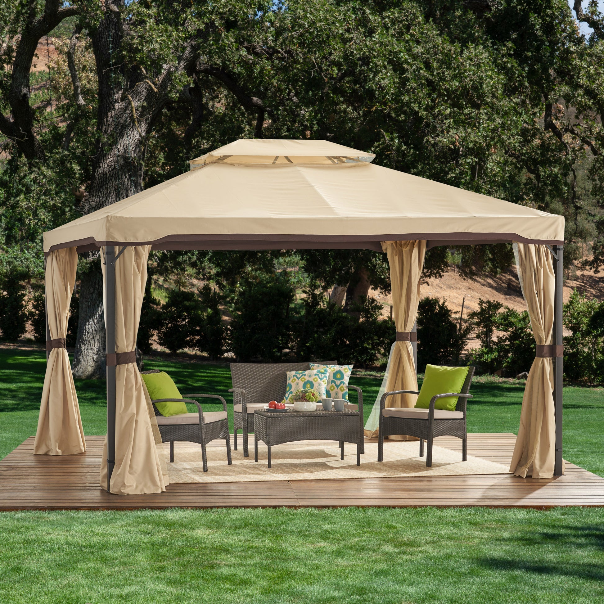 Skyline Gazebo Beige Iron