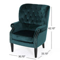 Club Chair Teal Velvet