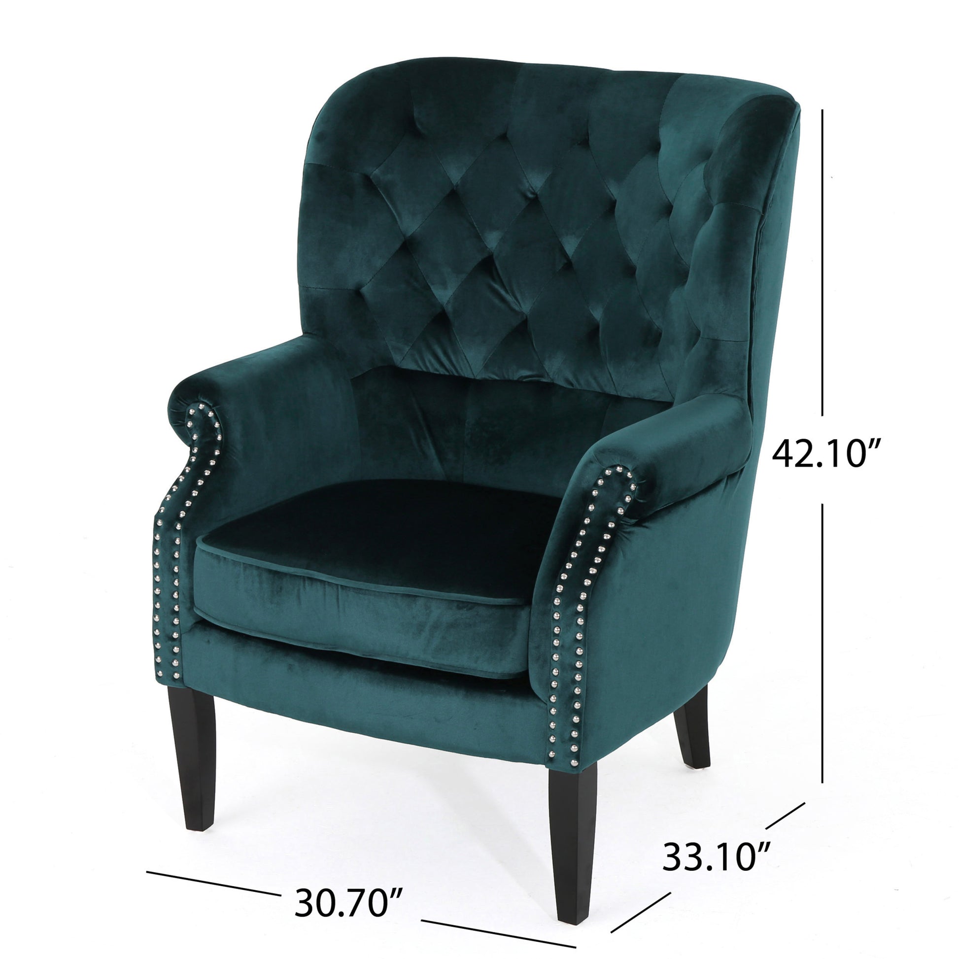 Club Chair Teal Velvet