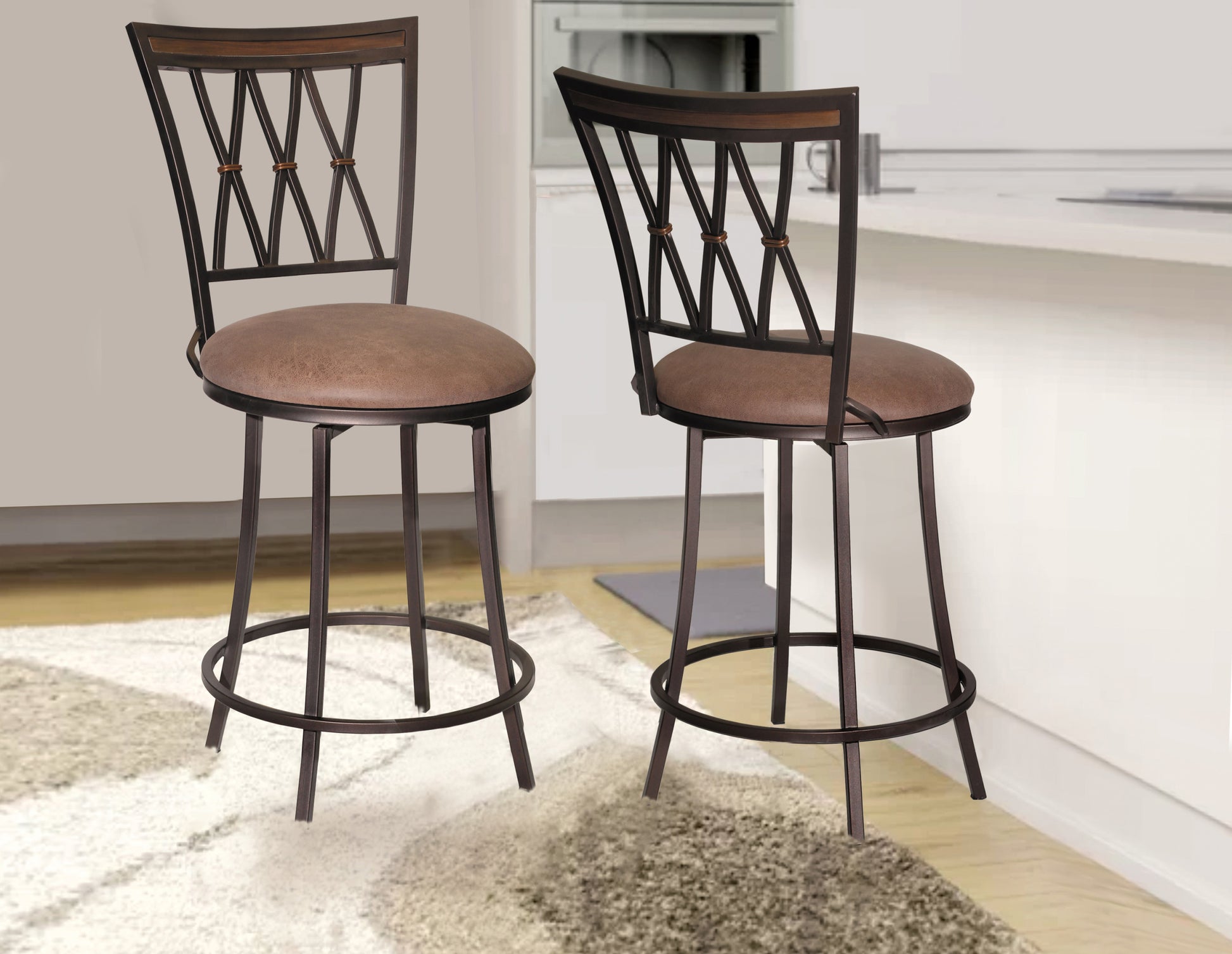 Sedona Swivel Counter Stool Dark Brown Dark Brown Wood