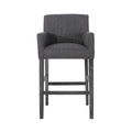 Upholstered 30.5 Inch Counter Stools Charcoal Gray Charcoal Fabric