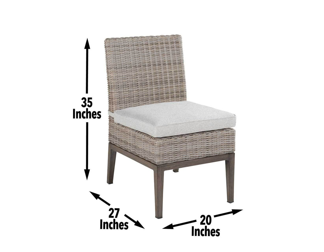 Marina Patio Side Chair Set Of 2 Brown Light Light Brown Wicker
