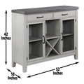 Hyland 7 Piece Dining Set With Server Pearl Silver Silver White Wood