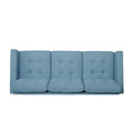 Jenny Contemporary Tufted Fabric 3 Seater Sofa Blue Fabric