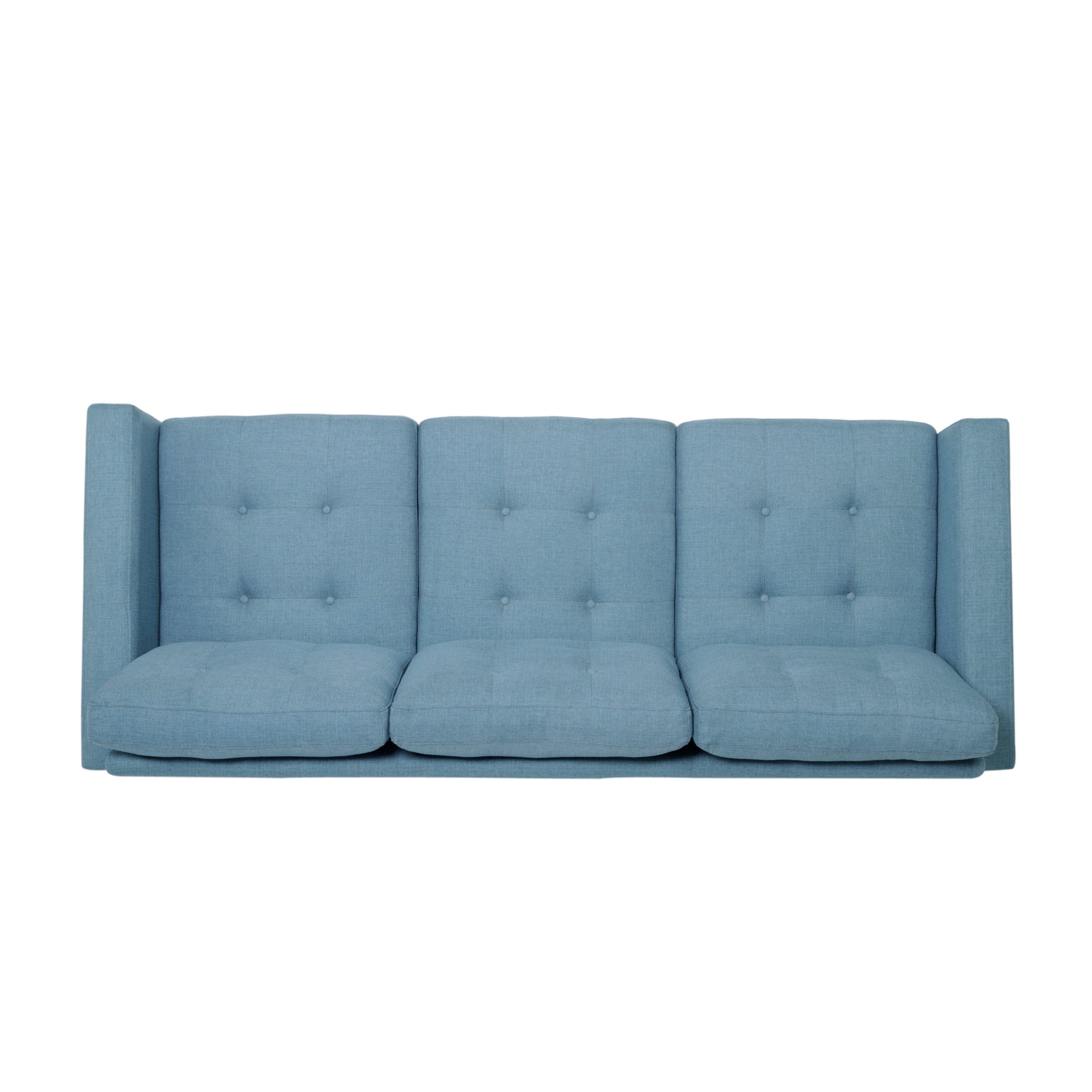 Jenny Contemporary Tufted Fabric 3 Seater Sofa Blue Fabric