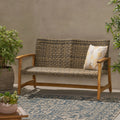 Hampton Wood Wicker Seat Natural Grey Acacia Wood