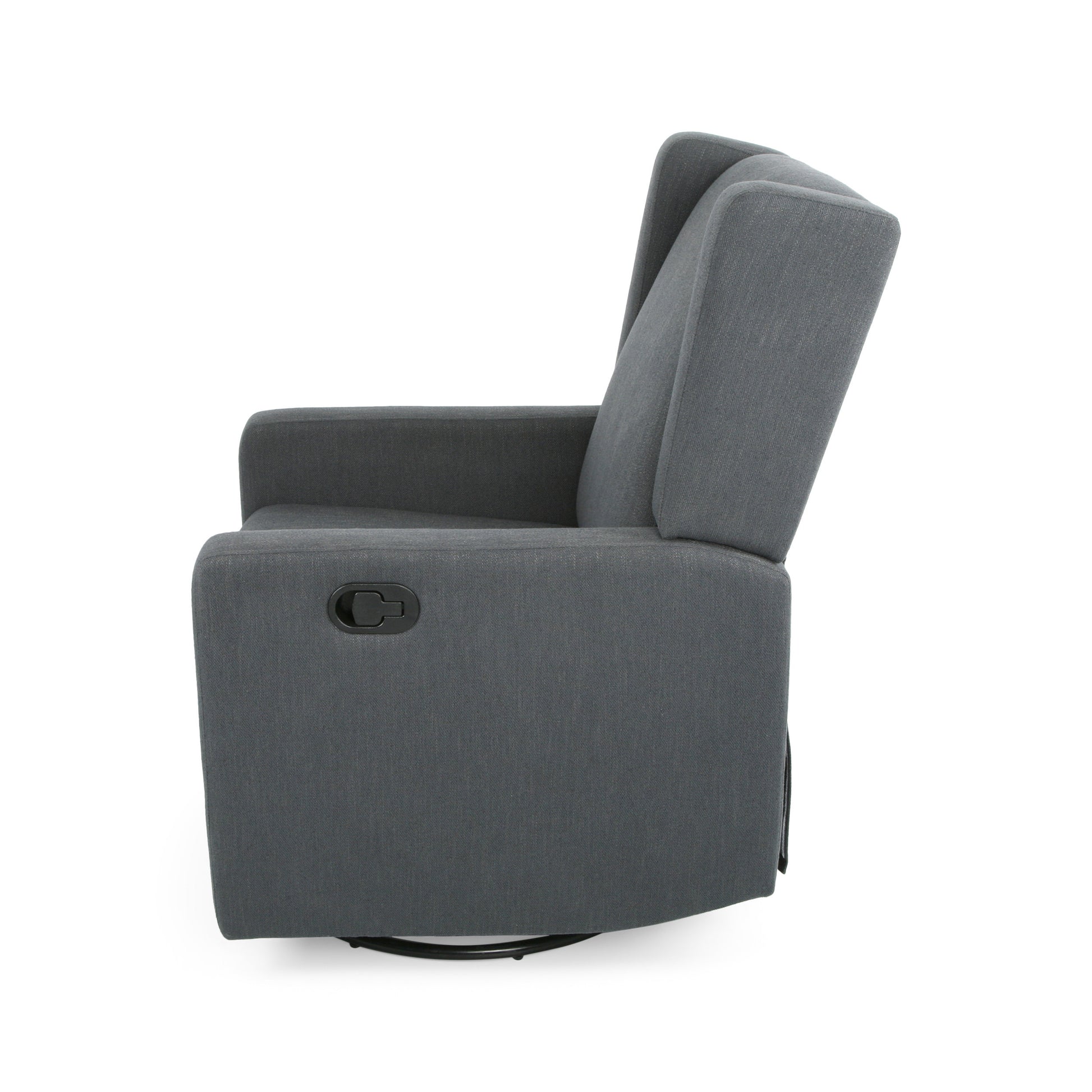 Swivel Glider Recliner Charcoal Fabric