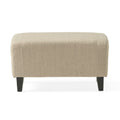 Upholstered Armchair With Ottoman Beige Fabric