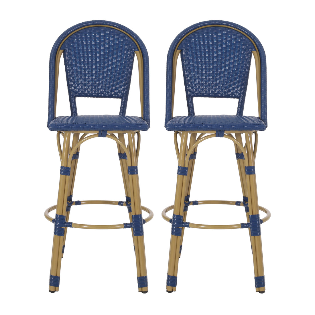 Barstool Blue Wicker