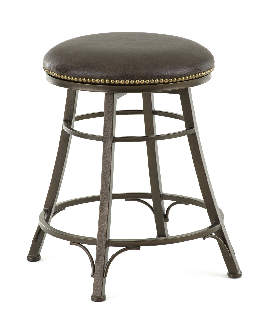 Bali Backless Swivel Counter Stool Dark Brown Dark Brown Wood